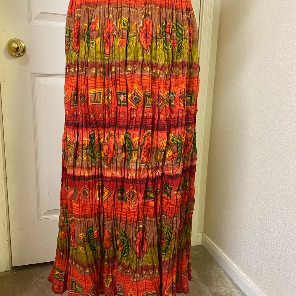 Reversible Bohemian Multicolor Maxi Skirt